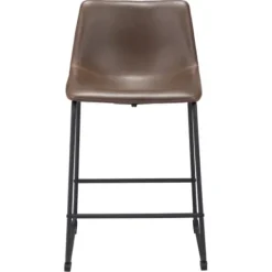 Bar Stools & Counter Height Stools-Kirkland's Home Faux Leather Sloped 2-Pc. Counter Stool Set Brown