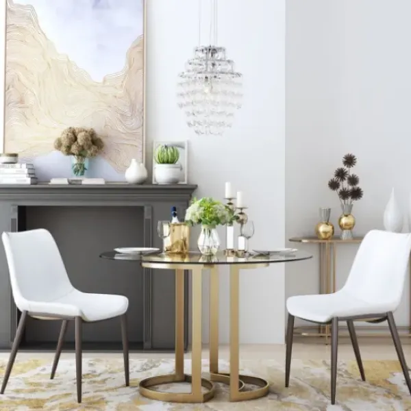 Dining Chairs-Kirkland's Home Faux Leather Stitch Dining Chairs, Set Of 2 White
