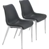 Dining Chairs-Kirkland's Home Faux Leather Stitch Dining Chairs, Set Of 2 Black