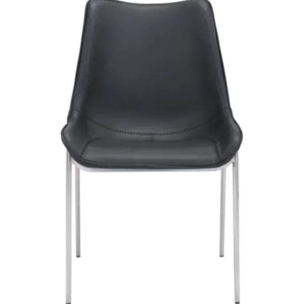 Dining Chairs-Kirkland's Home Faux Leather Stitch Dining Chairs, Set Of 2 Black