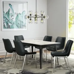 Dining Chairs-Kirkland's Home Faux Leather Stitch Dining Chairs, Set Of 2 Black