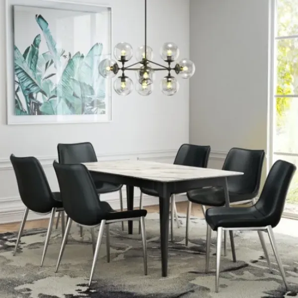 Dining Chairs-Kirkland's Home Faux Leather Stitch Dining Chairs, Set Of 2 Black