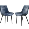 Dining Chairs-Kirkland's Home Faux Leather Stitched Chairs, Set Of 2 Blue
