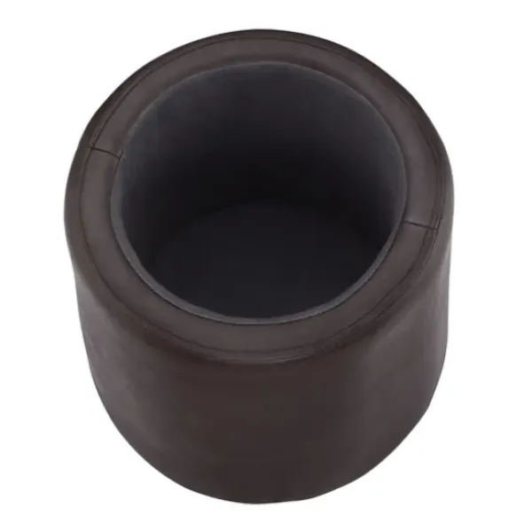 Benches & Ottomans-Kirkland's Home Faux Leather Top Handle Storage Ottoman Brown