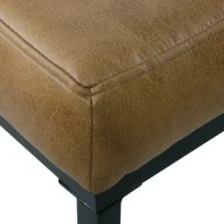 Benches & Ottomans-Kirkland's Home Faux Leather Tufted Button Bench Brown