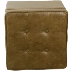 Benches & Ottomans-Kirkland's Home Faux Leather Tufted Storage Ottoman Brown