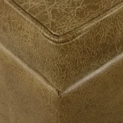 Benches & Ottomans-Kirkland's Home Faux Leather Tufted Storage Ottoman Brown