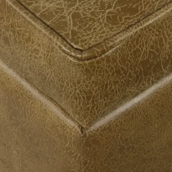 Benches & Ottomans-Kirkland's Home Faux Leather Tufted Storage Ottoman Brown