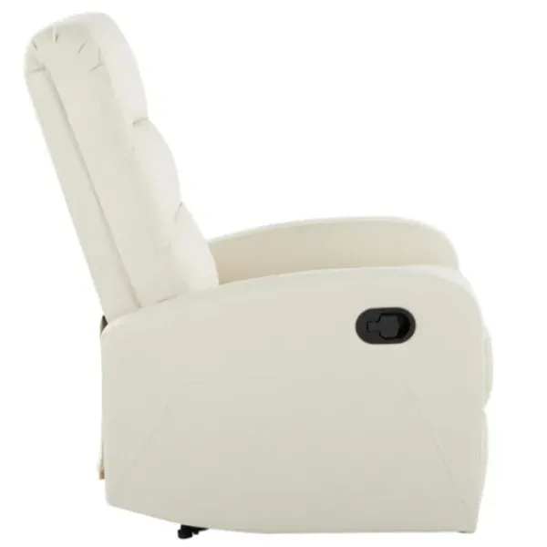 Accent Chairs-Kirkland's Home Faux Leather Upholstered Slim Recliner Ivory