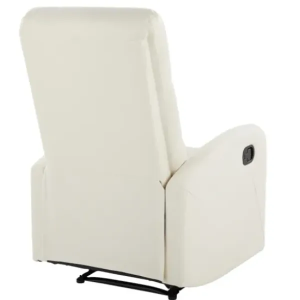 Accent Chairs-Kirkland's Home Faux Leather Upholstered Slim Recliner Ivory