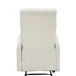 Accent Chairs-Kirkland's Home Faux Leather Upholstered Slim Recliner Ivory