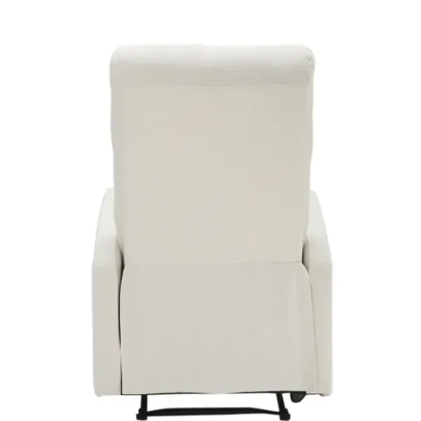Accent Chairs-Kirkland's Home Faux Leather Upholstered Slim Recliner Ivory