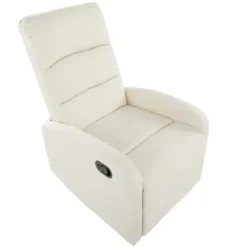 Accent Chairs-Kirkland's Home Faux Leather Upholstered Slim Recliner Ivory