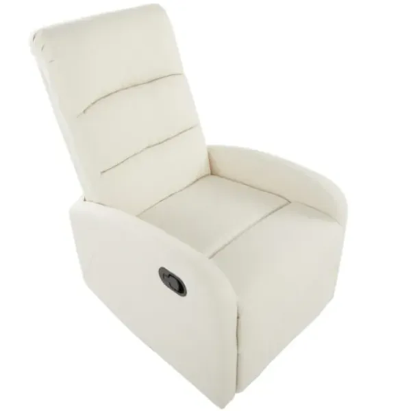 Accent Chairs-Kirkland's Home Faux Leather Upholstered Slim Recliner Ivory