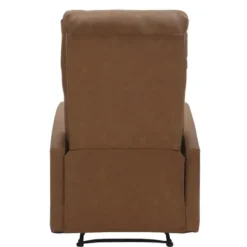 Accent Chairs-Kirkland's Home Faux Leather Upholstered Slim Recliner Brown