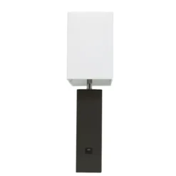 Table Lamps-Kirkland's Home Faux Leather Usb Table Lamp Black