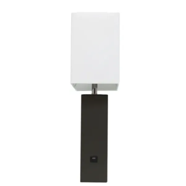Table Lamps-Kirkland's Home Faux Leather Usb Table Lamp Black