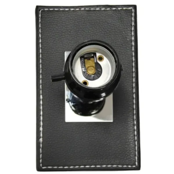 Table Lamps-Kirkland's Home Faux Leather Usb Table Lamp Black