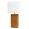 Table Lamps-Kirkland's Home Faux Leather Usb Table Lamp Tan