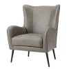 Accent Chairs-Kirkland's Home Faux Leather Wingback Accent Chair Gray