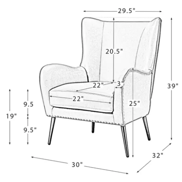 Accent Chairs-Kirkland's Home Faux Leather Wingback Accent Chair Gray