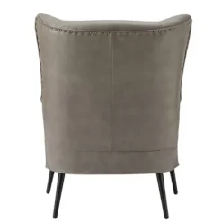 Accent Chairs-Kirkland's Home Faux Leather Wingback Accent Chair Gray
