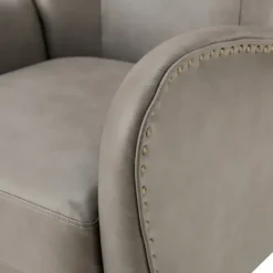 Accent Chairs-Kirkland's Home Faux Leather Wingback Accent Chair Gray