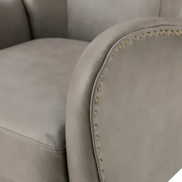 Accent Chairs-Kirkland's Home Faux Leather Wingback Accent Chair Gray