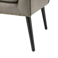 Accent Chairs-Kirkland's Home Faux Leather Wingback Accent Chair Gray