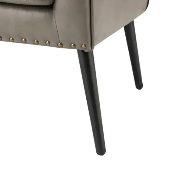 Accent Chairs-Kirkland's Home Faux Leather Wingback Accent Chair Gray