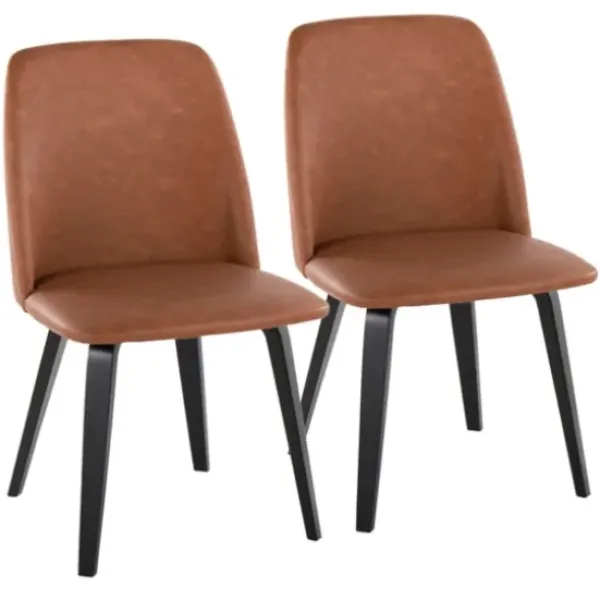 Dining Chairs-Kirkland's Home Faux Leather Wood Dining Chairs, Set Of 2 Brown