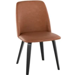 Dining Chairs-Kirkland's Home Faux Leather Wood Dining Chairs, Set Of 2 Brown