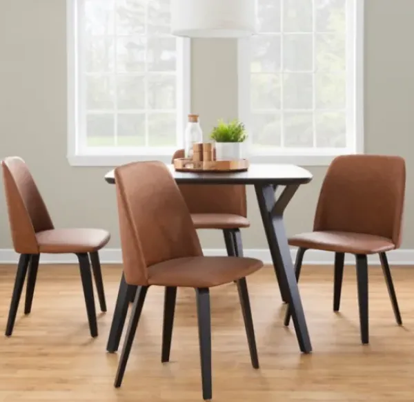 Dining Chairs-Kirkland's Home Faux Leather Wood Dining Chairs, Set Of 2 Brown