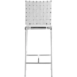 Bar Stools & Counter Height Stools-Kirkland's Home Faux Leather Woven Counter Stools, Set Of 2 White