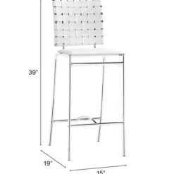 Bar Stools & Counter Height Stools-Kirkland's Home Faux Leather Woven Counter Stools, Set Of 2 White