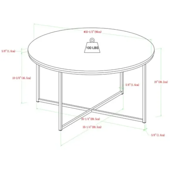 Coffee Tables-Kirkland's Home Faux Marble & Gold X-Base Coffee Table White