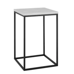 Accent & End Tables-Kirkland's Home Faux Marble Open Frame Side Table White