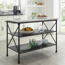 Kitchen Islands & Bar Carts-Kirkland's Home Faux Marble Top 3-Tier Melody Kitchen Island