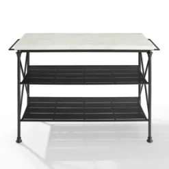 Kitchen Islands & Bar Carts-Kirkland's Home Faux Marble Top 3-Tier Melody Kitchen Island