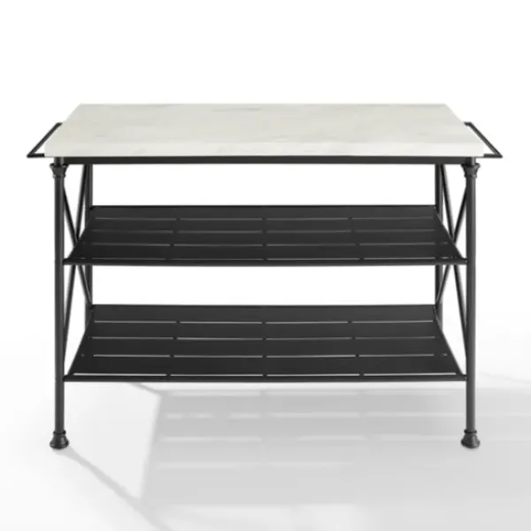 Kitchen Islands & Bar Carts-Kirkland's Home Faux Marble Top 3-Tier Melody Kitchen Island