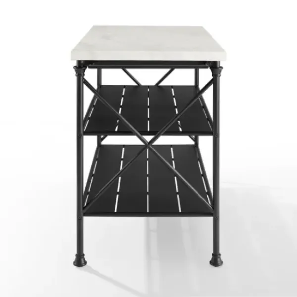 Kitchen Islands & Bar Carts-Kirkland's Home Faux Marble Top 3-Tier Melody Kitchen Island