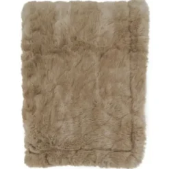 Blankets & Throws-Kirkland's Home Faux Mink Fur Throw Tan