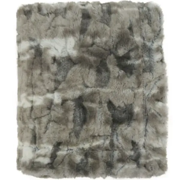 Blankets & Throws-Kirkland's Home Faux Mink Fur Throw Gray