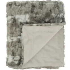 Blankets & Throws-Kirkland's Home Faux Mink Fur Throw Gray