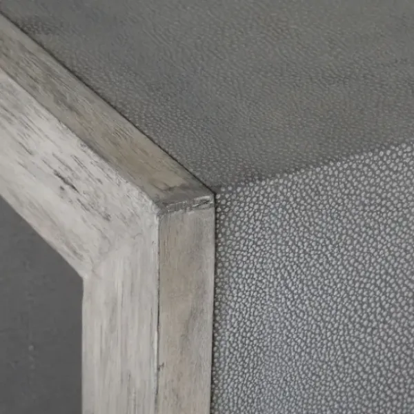 Accent & End Tables-Kirkland's Home Faux Shagreen Accent Table Gray