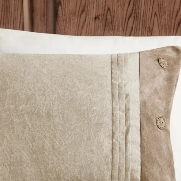 Comforters-Kirkland's Home Faux Suede 7-Pc. King Comforter Set Tan