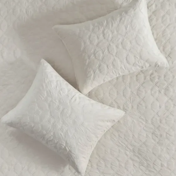 Bedspreads & Coverlets-Kirkland's Home Faux Velvet California King 3-Pc. Coverlet Set White
