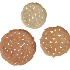 Wall Plaques-Kirkland's Home Feathers Collage 3-Pc. Wall Plaque Set Tan/Brown