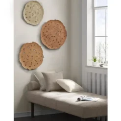 Wall Plaques-Kirkland's Home Feathers Collage 3-Pc. Wall Plaque Set Tan/Brown