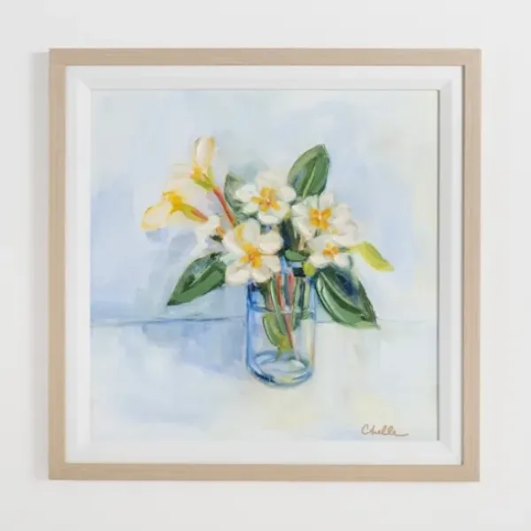 Framed Art-Kirkland's Home February Primrose Framed Art Print White/Blue/Green